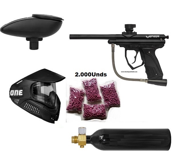 Pack Marcadora Semiautomática .50 cal Viper Black* Co2 - *Envío Gratis 2/4 Dias.